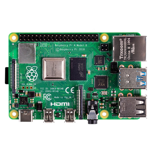 Raspberry Pi 4 Model B 4GB LPDDR4 FIRST 28nm-Based QuadCore 1.5G Dual Micro HDMI Video Output Dual Band WIFI Bluetooth 2 x USB 3.0/2.0 POE Ethernet (POE Hat Need Purchase Separately)