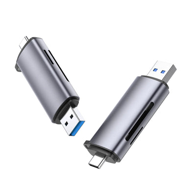 UGREEN UG-50706 USB-C & USB-A 3.0 Male To SD/TF Dual Slots OTG Card Reader Adapter, Aluminum Case for Mac Windows Linux PC Laptop
