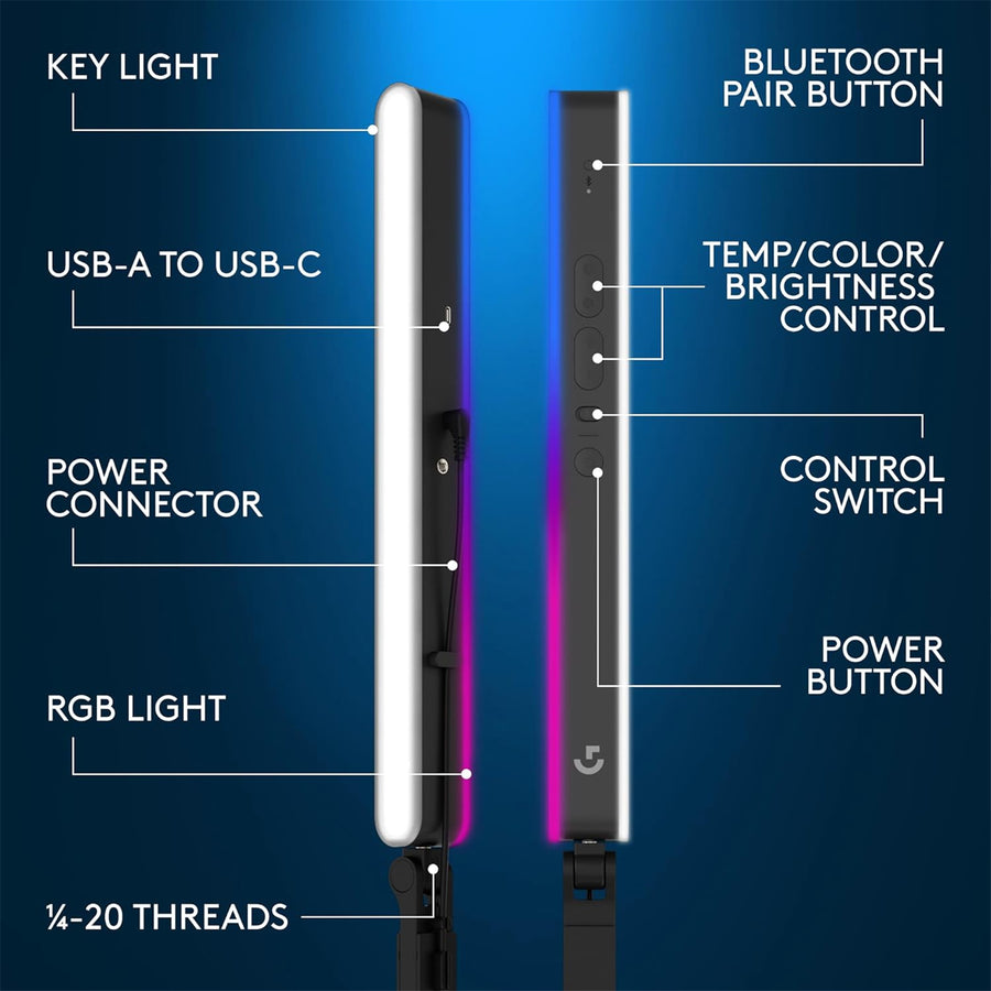 Logitech 946-000028 - G Litra Beam LX Dual-Sided RGB Streaming