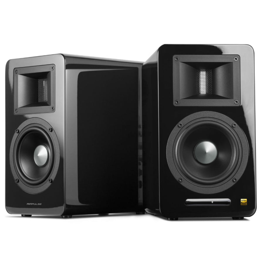 Airpulse by Edifier A100 Bookshelf Speakers + SW8 8" Subwoofer 270W 2.1 HiFi System Bundle - Gloss Black