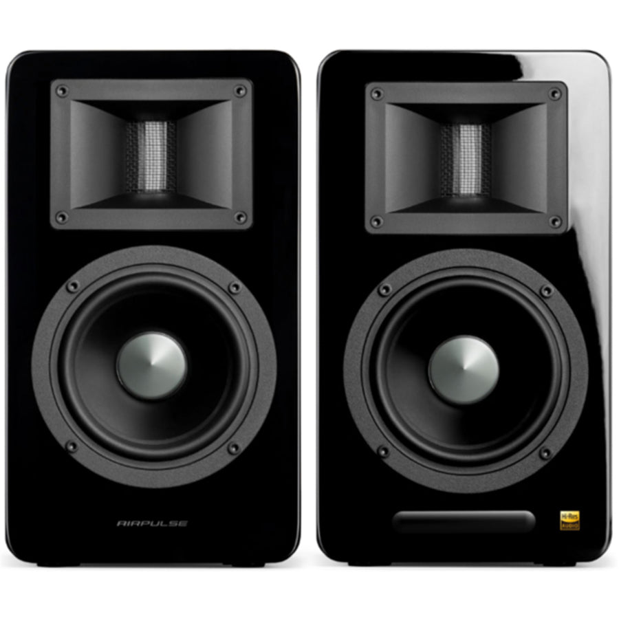 Airpulse by Edifier A100 Bookshelf Speakers + SW8 8" Subwoofer 270W 2.1 HiFi System Bundle - Gloss Black