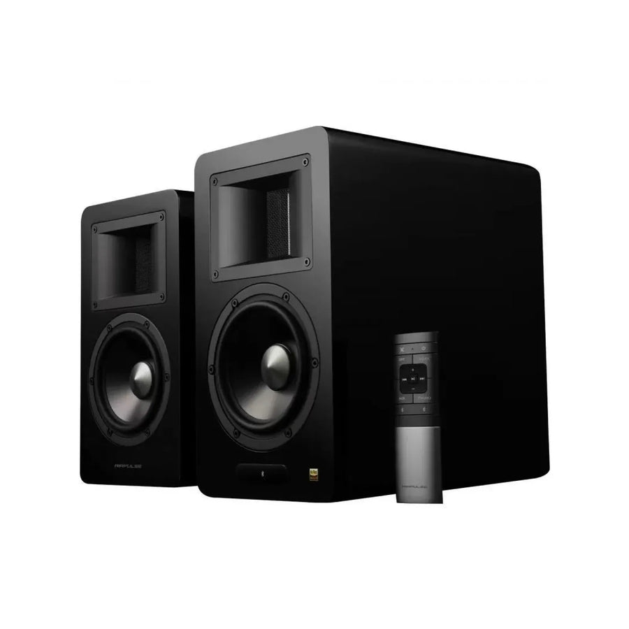 Airpulse by Edifier A200T Bookshelf Speakers + SW8 8" Subwoofer 300W 2.1 HiFi System Bundle - Black