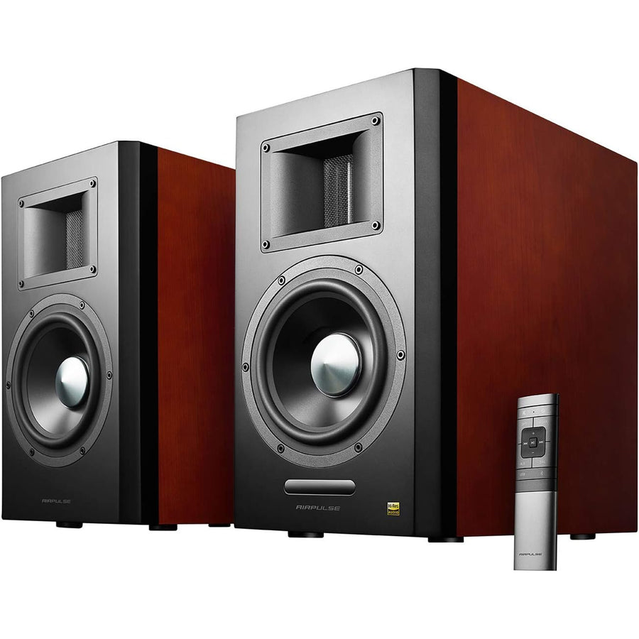 Airpulse by Edifier A300 Premium HiFi 160W Active Powered Bookshelf Speaker System - Cherry Wood