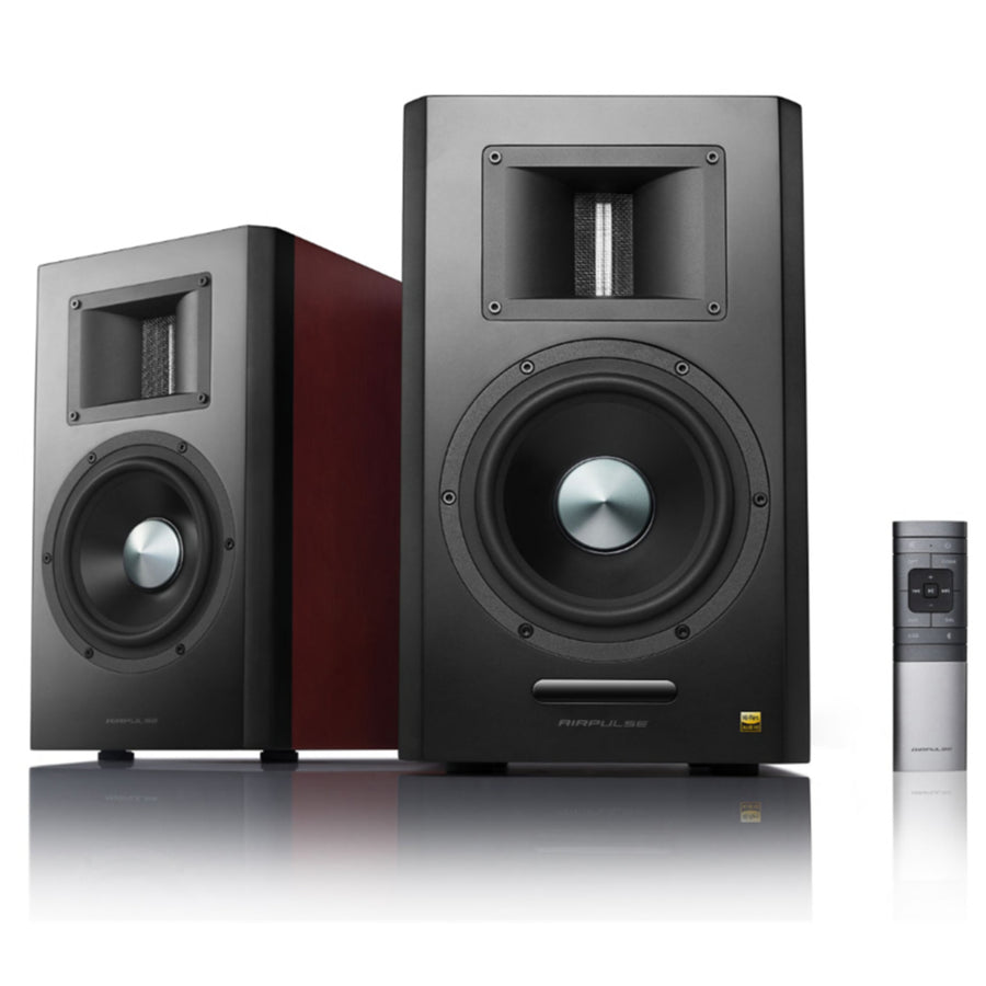 Airpulse by Edifier A300 Premium HiFi 160W Active Powered Bookshelf Speaker System - Cherry Wood