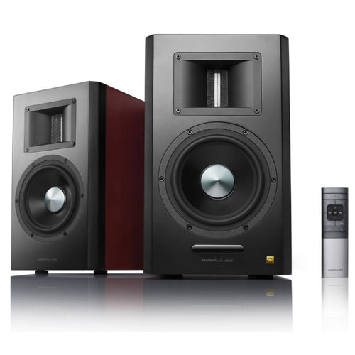 Airpulse by Edifier A300 Premium HiFi 160W Active Powered Bookshelf Speaker System - Cherry Wood
