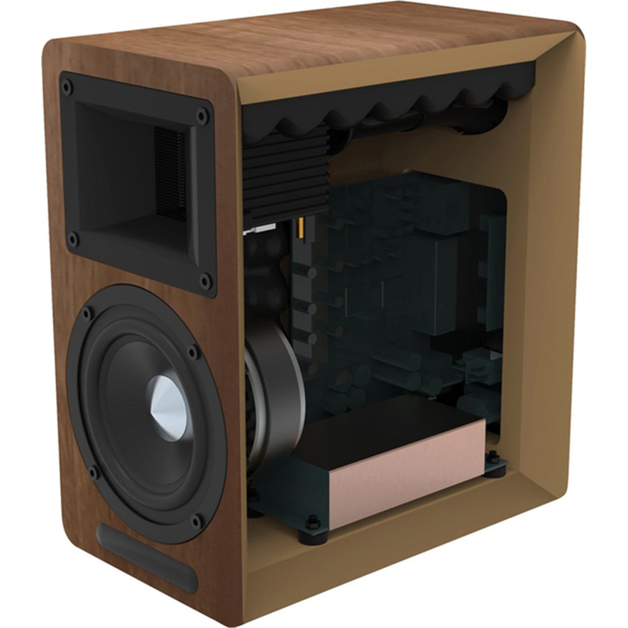 Airpulse by Edifier A80 Bookshelf Speakers + SW8 8" Subwoofer 270W 2.1 HiFi System Bundle - Walnut