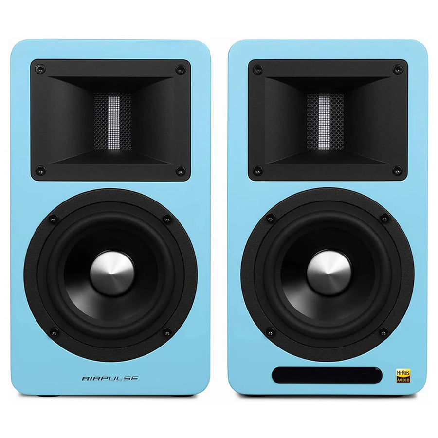 Airpulse by Edifier A80 Bookshelf Speakers + SW8 8" Subwoofer 270W 2.1 HiFi System Bundle - Tiffany Blue