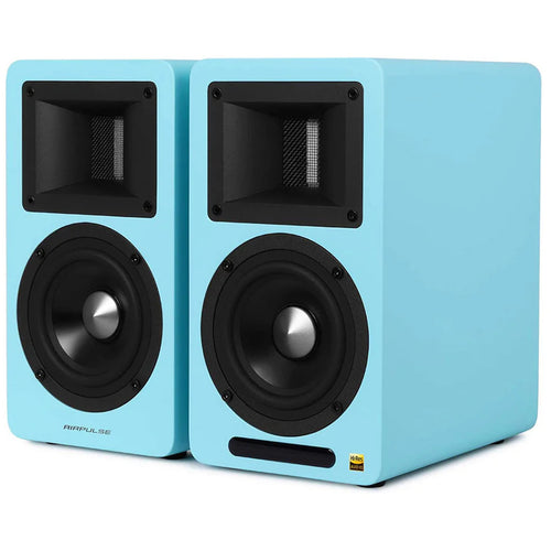 Airpulse by Edifier A80 Premium HiFi 100W Active Powered Bookshelf Speaker System - Tiffany Blue