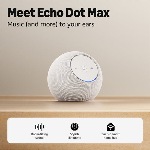 Amazon Echo Dot Max (2025)  Smart Speaker with Alexa - Glacier White