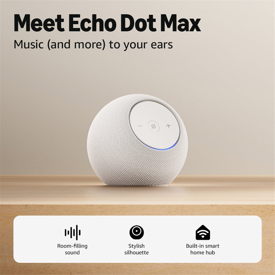 Amazon Echo Dot Max (2025)  Smart Speaker with Alexa - Glacier White