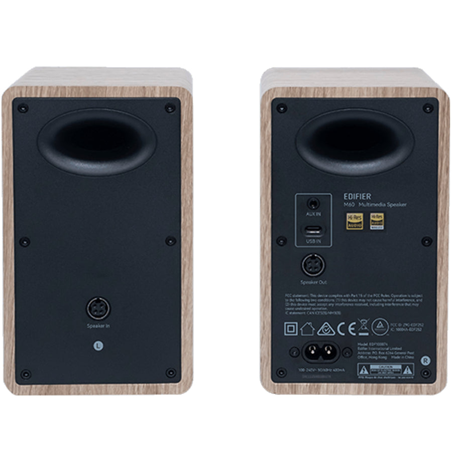 Edifier  M60 66W Compact Desktop PC Speaker System with Bluetooth 5.3 - Classic Oak