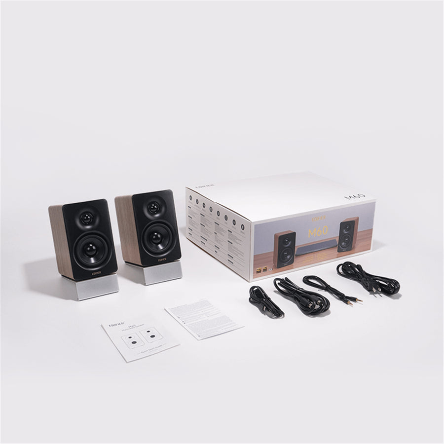 Edifier  M60 66W Compact Desktop PC Speaker System with Bluetooth 5.3 - Classic Oak