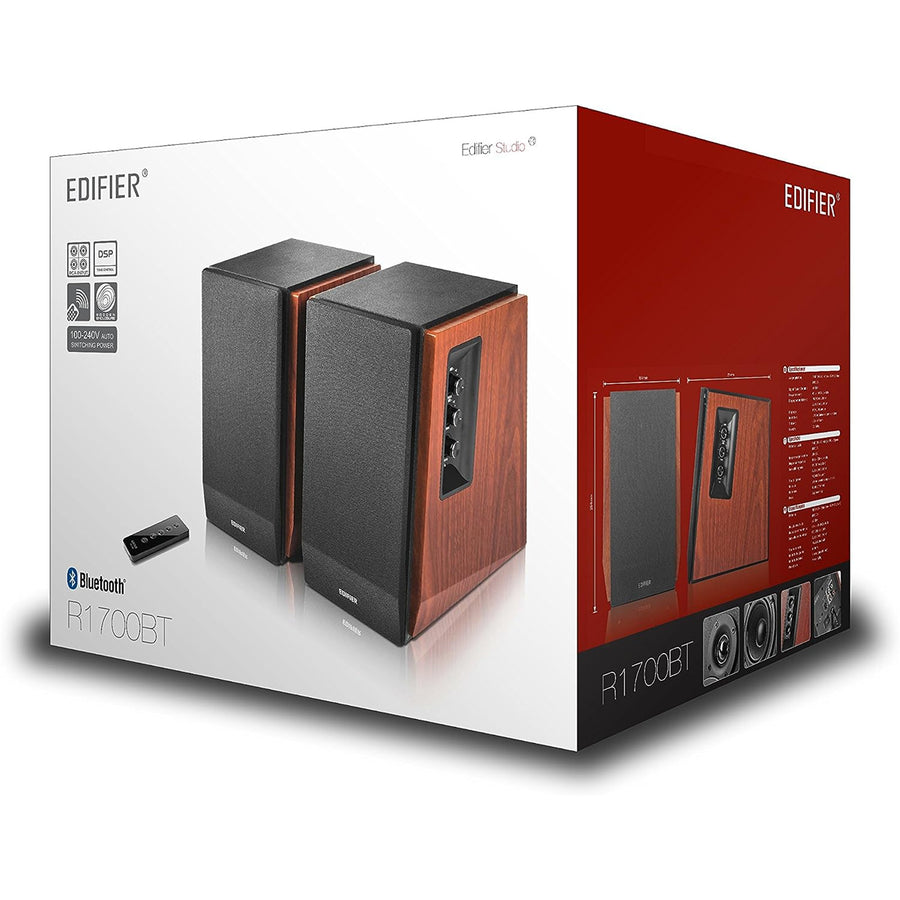 Edifier  R1700BT 66W Powered Bookshelf Speaker System with Bluetooth 5.1 - Brown