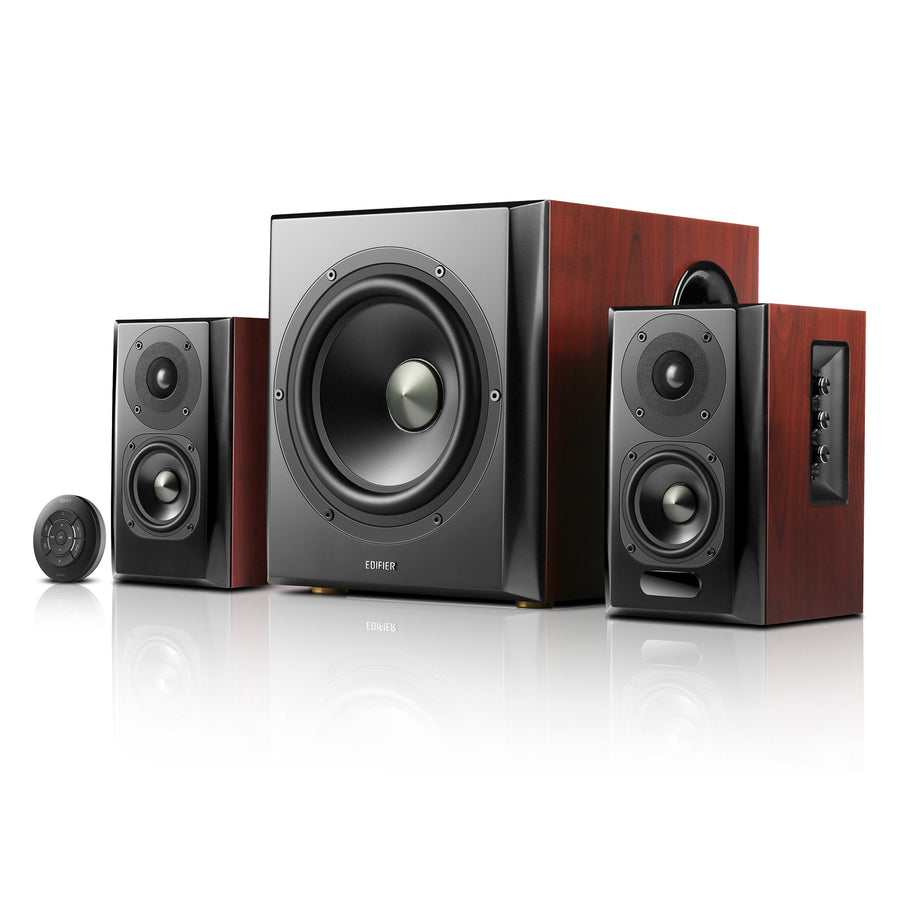 Edifier  S350DB 150W Bookshelf Speaker & 8" Subwoofer 2.1 System with Bluetooth - Brown