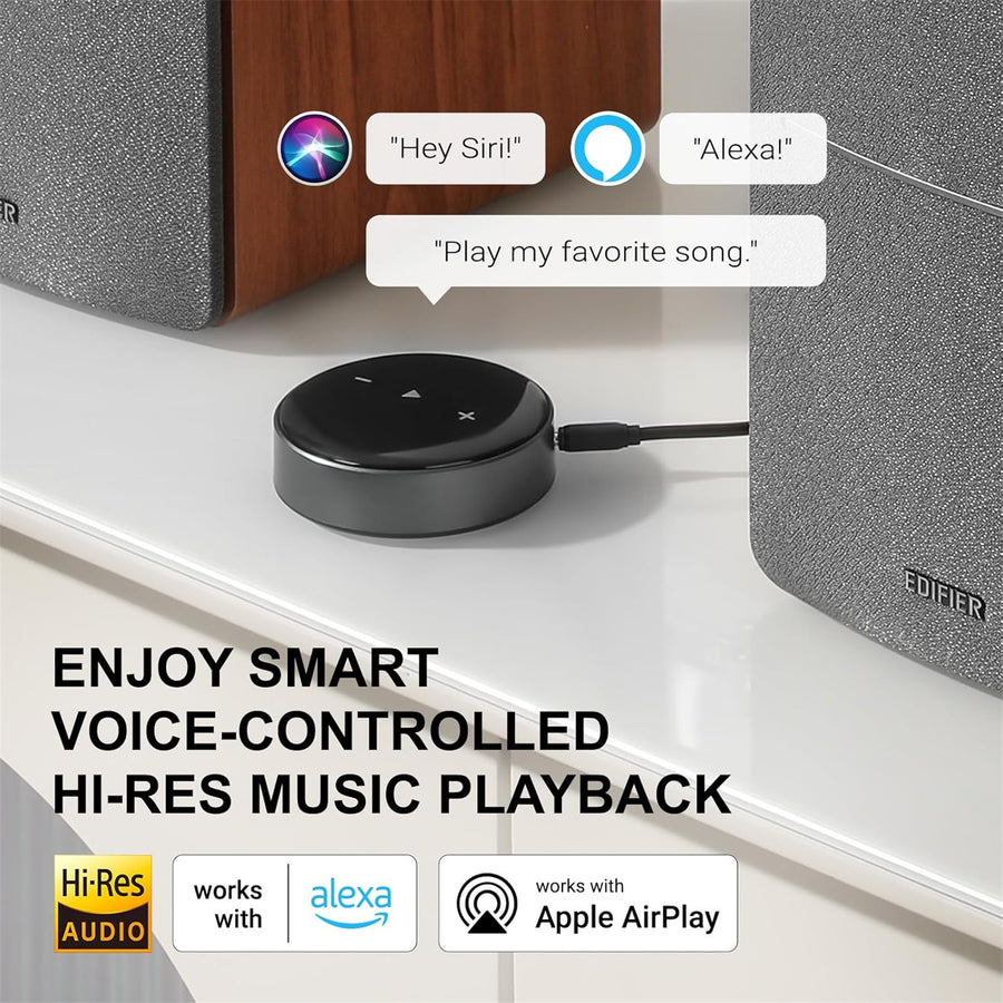 Edifier  R1280T + WiiM Mini bundle 42W Powered Bookshelf Speakers - Brown