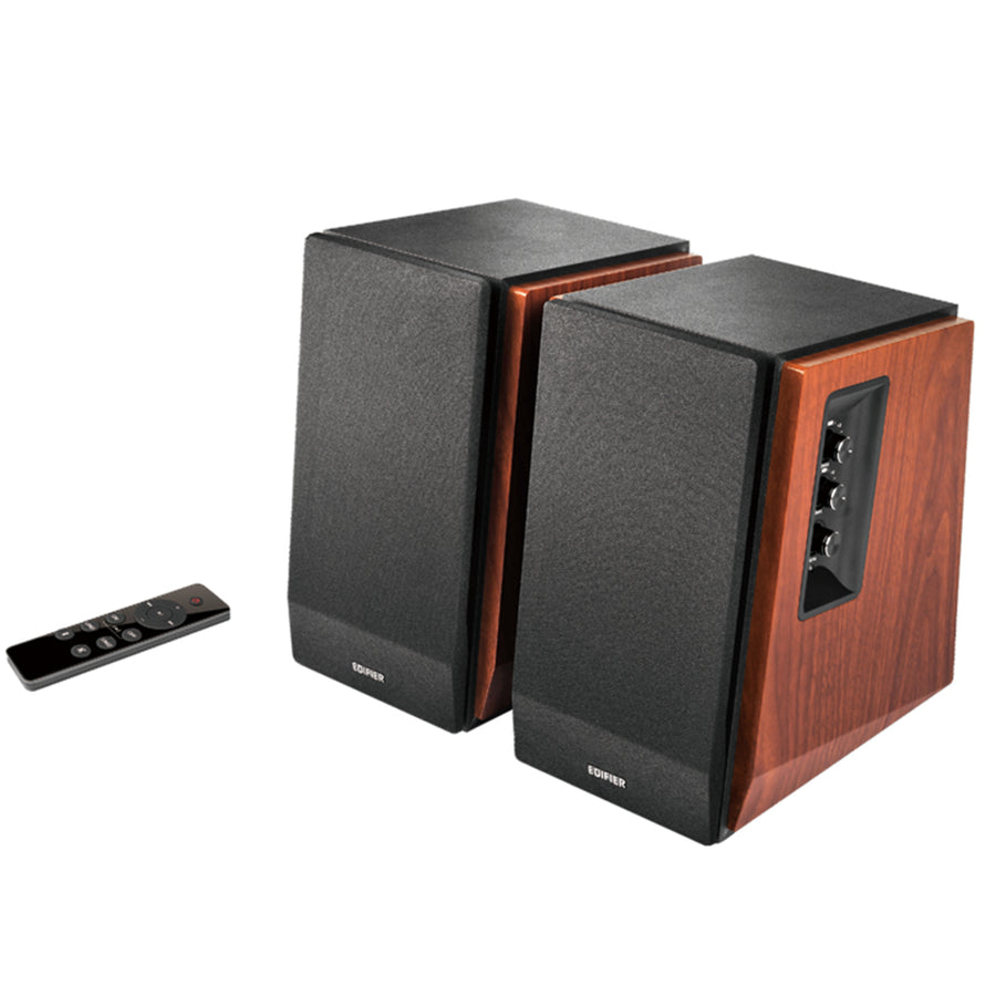 Edifier  R1700BTs 66W Powered Bookshelf Speakers with AptX HD Bluetooth & Subwoofer Output - Brown