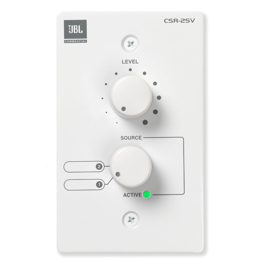 JBL PROFESSIONAL CSR2SV-WHT - CSM WALL CONTROLLER W/VOL & 2 SOURCE