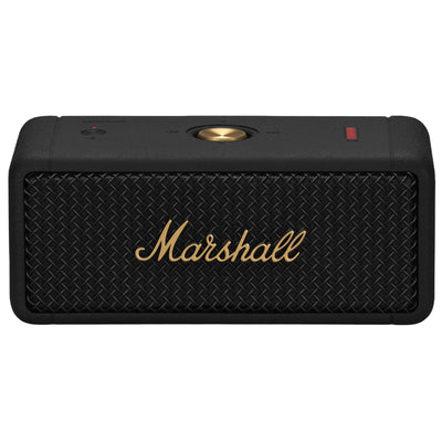 Marshall Emberton 20W Portable Outdoor Black & Brass Bluetooth Speaker - Stereo sound, IPX7 dust & water resistant, 20+ hours of portable playtime