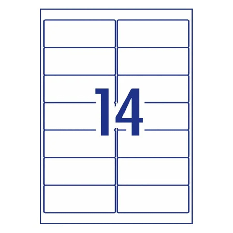 Avery 959192 Avery Heavy Duty ID Label L7063 White Laser 99.1x38.1mm 14up 10 Sheets