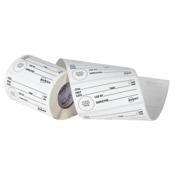 Avery 937417 Avery Labels Shelf Life Removable 102x47mm White Black 500 Roll