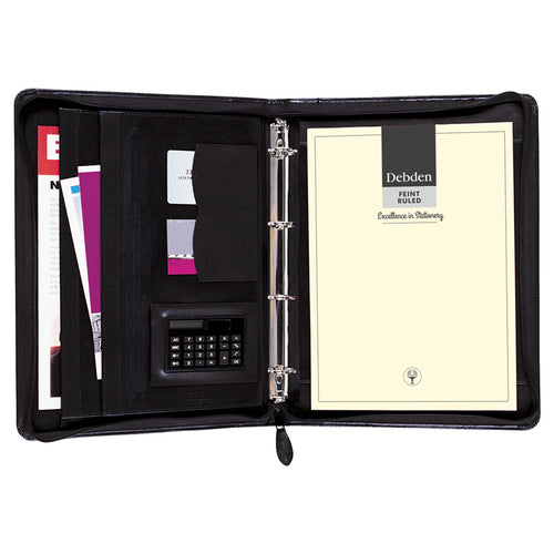 Debden 820739 Debden Compendium A4 4-Ring Zippered PU Black