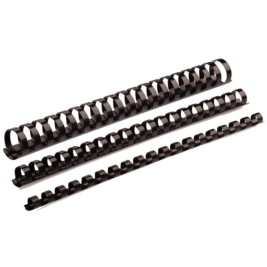 100093152 - Fellowes Plastic Binding Coils 8mm Black, Pack of 100