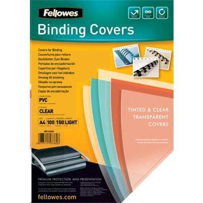 5376001 - Fellowes Deckblätter A4 150mic transparent, Packung mit 100 Stück
