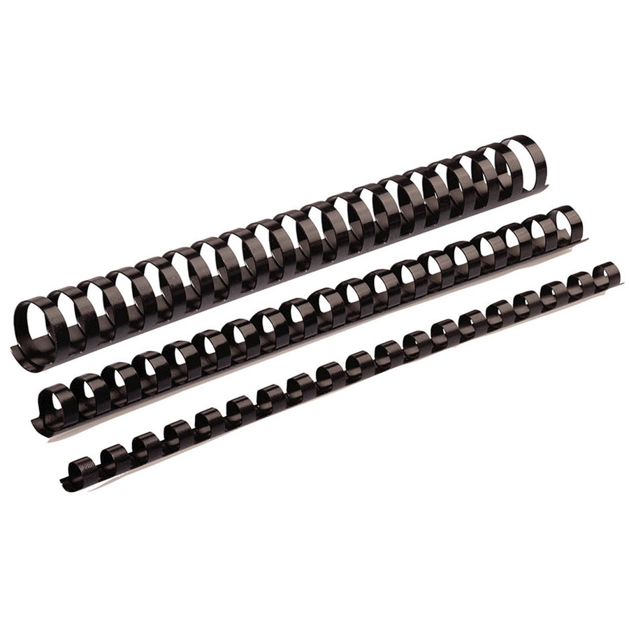 5346509 - Fellowes Plastikbindespiralen 12mm Schwarz, 100 Stück