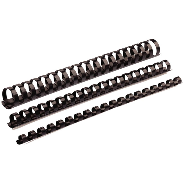 5331502 - Fellowes Plastic Binding Coils 12mm Black, Pack of 25