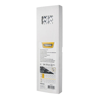 5345005 - Fellowes Plastik-Bindespiralen 6mm Weiß, Packung mit 100