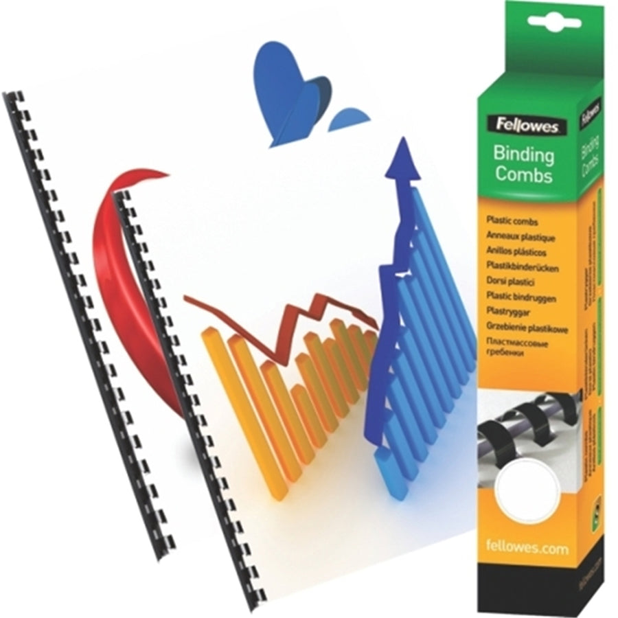 5345406 - Fellowes Plastic Binding Coils 8mm White, Pack of 100