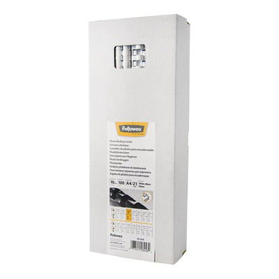 5345805 - Fellowes Plastik-Bindespiralen 10mm Weiß, Packung mit 100