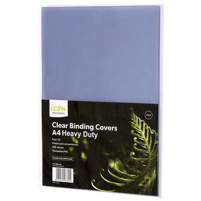 Okin BCOVCLR20 - Icon Binding Covers A4 Clear 200mic, Pack of 20