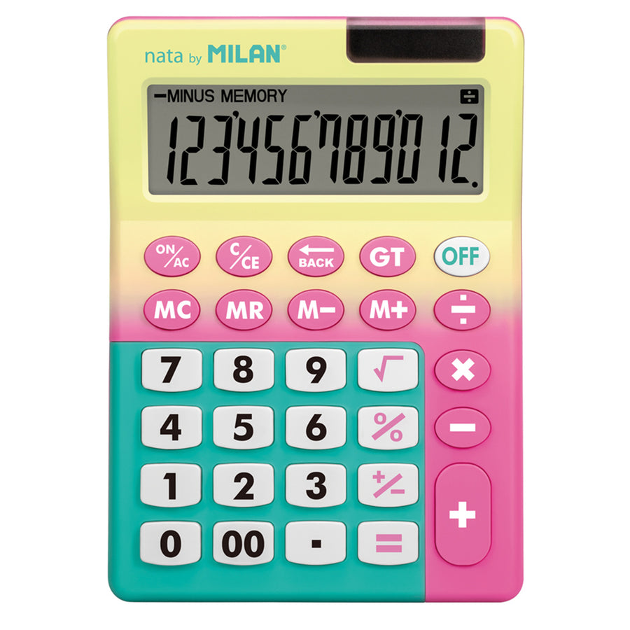 Milan Desk Calculator 12-Digit  Sunset Series Desk, Price is for 1 unit