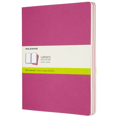 Moleskine CH023D17 Cahier Journal XL Plain Kinetic Pink Pack 3