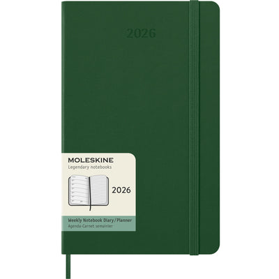 Moleskine DHK1512WN3Y26 Moleskine Diary 12 Month Weekly + Notes HC Large Myrtle Green 2026