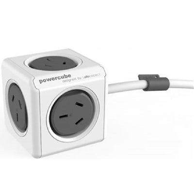 ALLOCACOC PowerCube  5 Outlet Extended Surge Protector - 1.5m - Grey