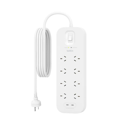 Belkin   8 Outlet Surge Protector with Dual USB-C 30W PPS Charging Port - (  White )