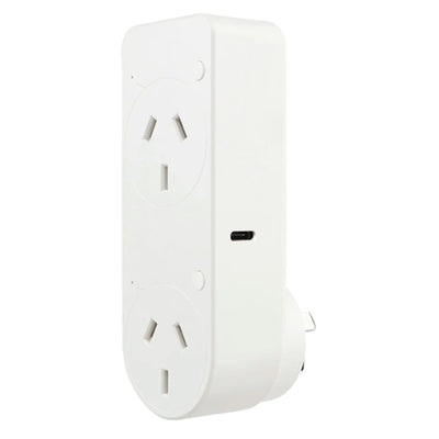 Brilliant Smart   WiFi Double Wall Plug with USB-C & USB-A Port