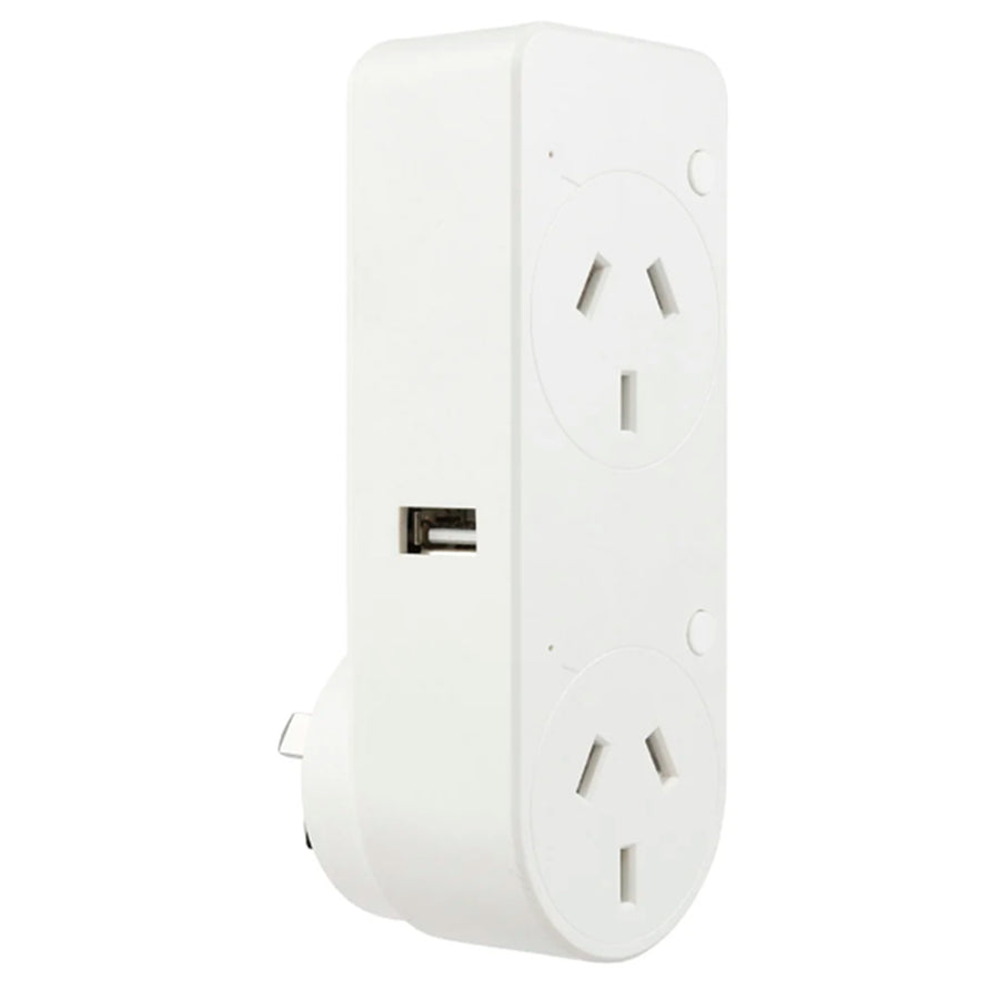 Brilliant Smart   WiFi Double Wall Plug with USB-C & USB-A Port
