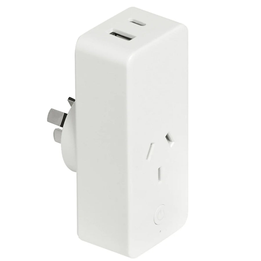Brilliant Smart   WiFi Wall Plug with 1x USB-A / 1 x USB-C chargers