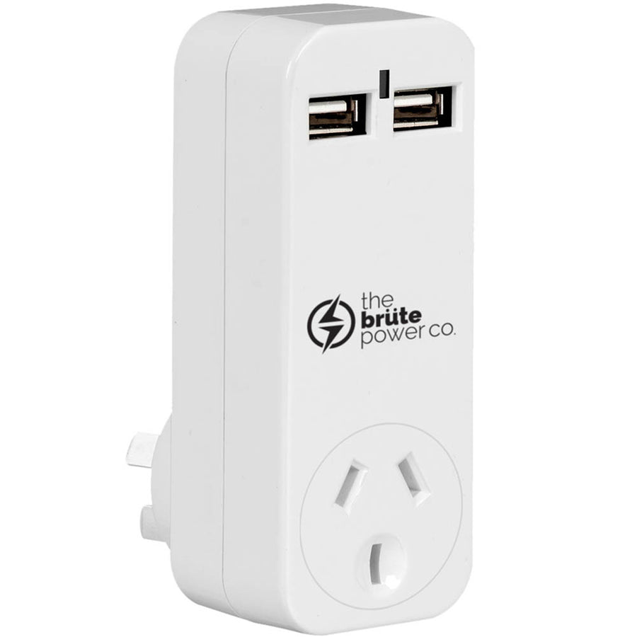 BPAUSB2 - The Brute Power Co. Adaptor - 1 Socket + 2 USB