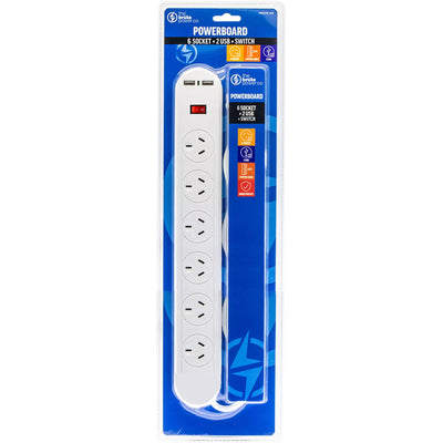 BPPB6USB2 Schalter - *Die Brute Power Co. Powerboard - 6 Steckdosen + 2 USB + 1 Schalter*