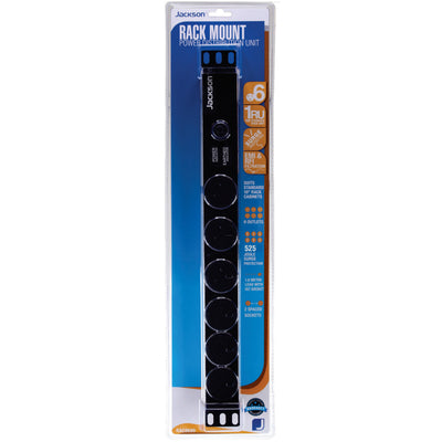 JACKSON RAC0600 - 1RU 6x Outlet Horizontal Power Rail. Surge Protect 525J 10A Overload Protect. 1.8m