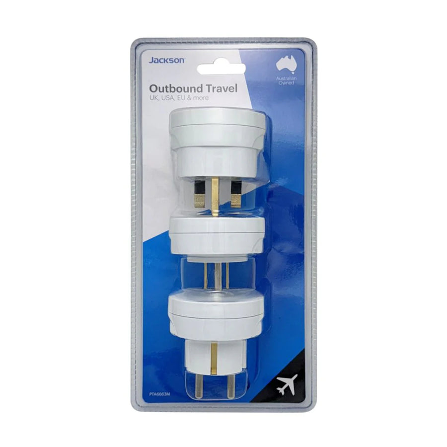 JACKSON PTA6663M - Outbound Slim Travel Adaptor Pack for US UK & Europe
