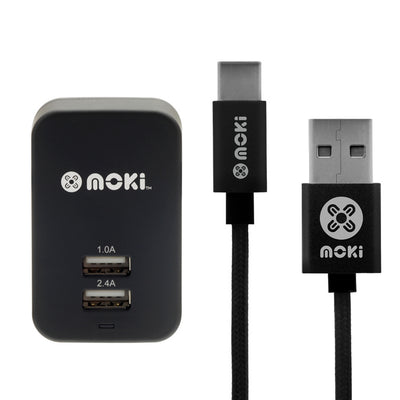 Moki SynCharge ACC-MSTCWALL Wall Charger & USB-C Braided Cable