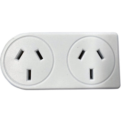 Neway Double Power Adapter - White H 3 Pin SAA Approved AU / NZ 10 Amp - 240V