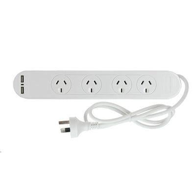 Pudney Home P4046 – Pudney 4-fach Überspannungsschutz mit 2 USB – Weiß