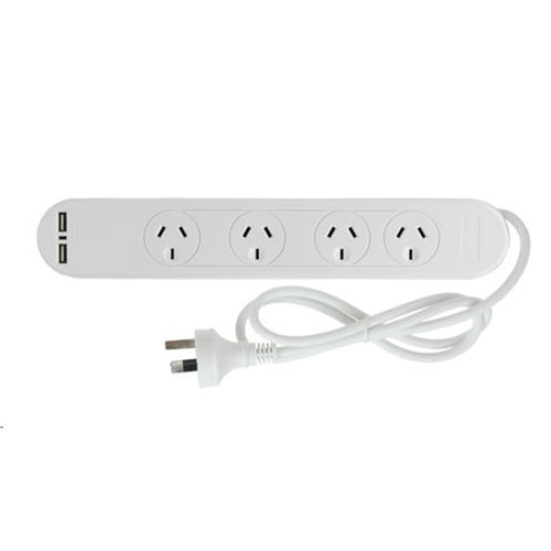 Pudney Home P4046 - Pudney 4 Way Surge Protection with 2 USB – White