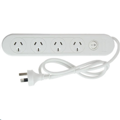 Pudney Home P4095 - Pudney 4 Way Outlet with Overload Protection – White